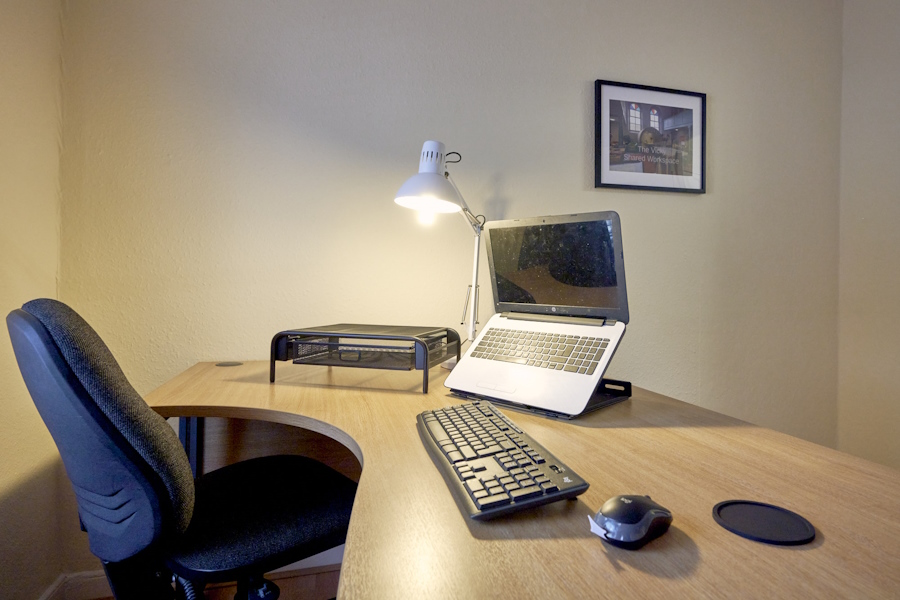 Private office desk setup at The Vicky — The Loweswater Office